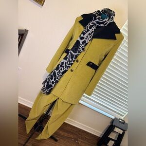 Vintage olive Green and black Gantos jacket and pants set size 14